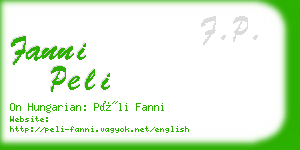 fanni peli business card